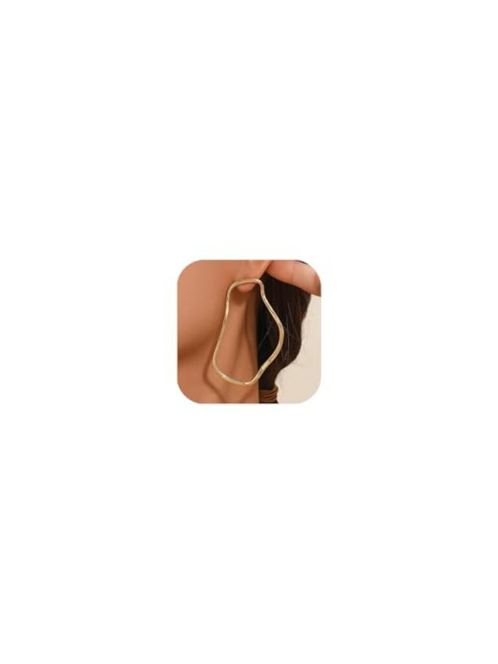 Chunky Gold Geometric Statement Hoop Earrings Bold Modernist Jewelry for Women